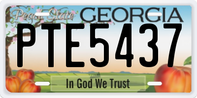 GA license plate PTE5437