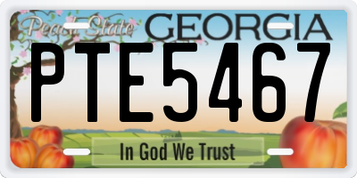 GA license plate PTE5467