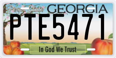 GA license plate PTE5471