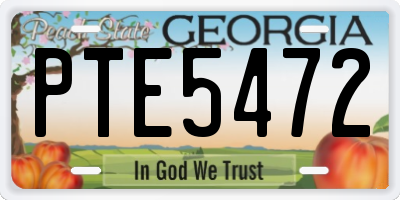 GA license plate PTE5472