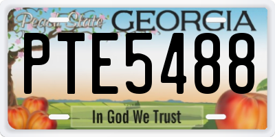 GA license plate PTE5488