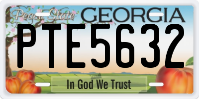 GA license plate PTE5632