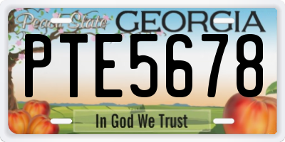 GA license plate PTE5678
