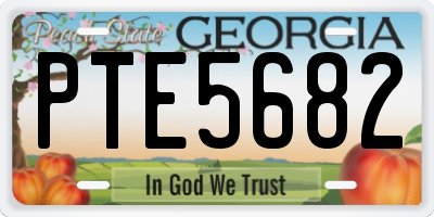 GA license plate PTE5682