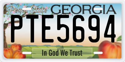 GA license plate PTE5694
