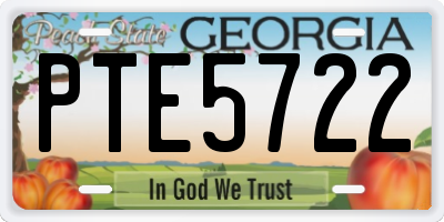 GA license plate PTE5722