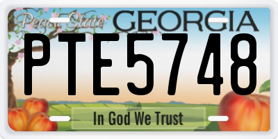 GA license plate PTE5748