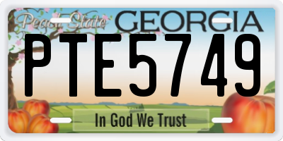 GA license plate PTE5749