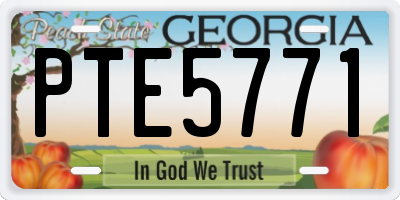 GA license plate PTE5771