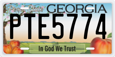 GA license plate PTE5774
