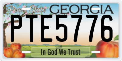 GA license plate PTE5776