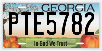 GA license plate PTE5782