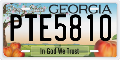 GA license plate PTE5810