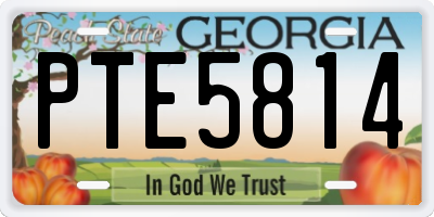 GA license plate PTE5814