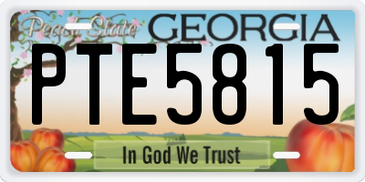 GA license plate PTE5815