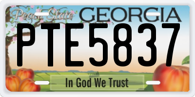 GA license plate PTE5837