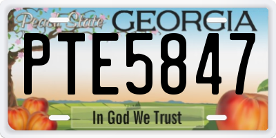 GA license plate PTE5847
