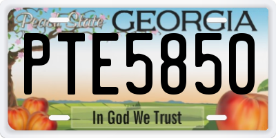GA license plate PTE5850