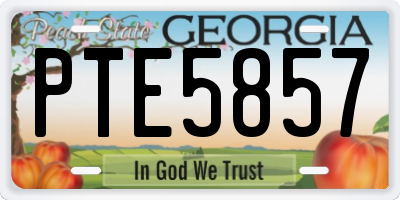 GA license plate PTE5857