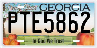 GA license plate PTE5862