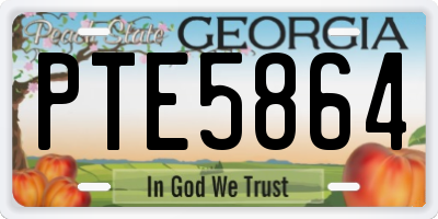 GA license plate PTE5864
