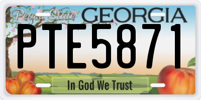 GA license plate PTE5871