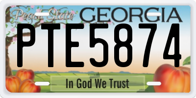 GA license plate PTE5874