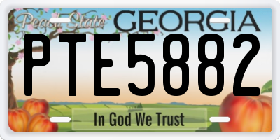 GA license plate PTE5882