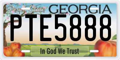 GA license plate PTE5888