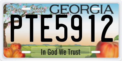 GA license plate PTE5912