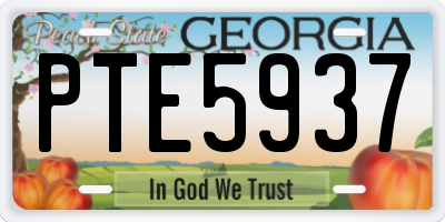 GA license plate PTE5937