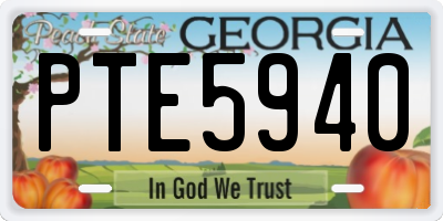 GA license plate PTE5940