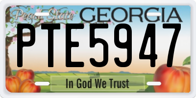 GA license plate PTE5947