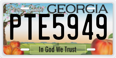 GA license plate PTE5949