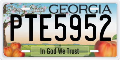 GA license plate PTE5952