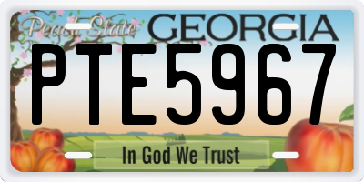GA license plate PTE5967