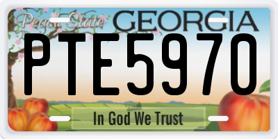 GA license plate PTE5970
