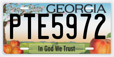 GA license plate PTE5972