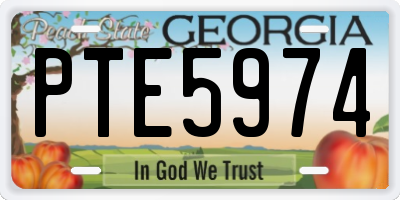 GA license plate PTE5974