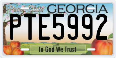 GA license plate PTE5992