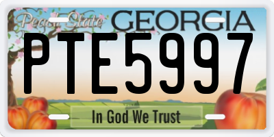 GA license plate PTE5997