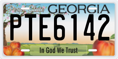 GA license plate PTE6142