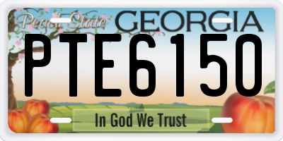 GA license plate PTE6150