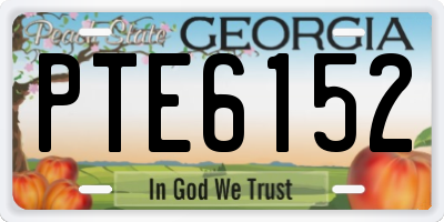 GA license plate PTE6152