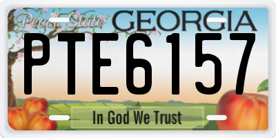 GA license plate PTE6157