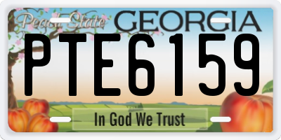 GA license plate PTE6159