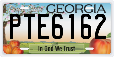 GA license plate PTE6162