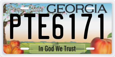 GA license plate PTE6171