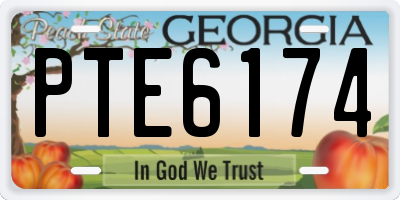 GA license plate PTE6174