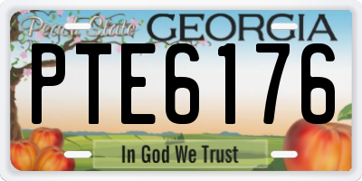 GA license plate PTE6176
